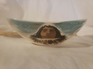 Vintage Native American Alaskan Inuit Signed Matthew Adams Ceramic Bowl Beauty