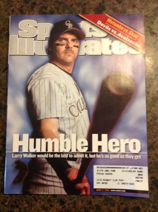 June 11 2001 Larry Walker Colorado Rockies Baseball Sports Illustrated Expos Old