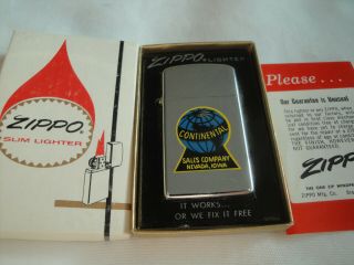 1964 Town & Country Continental Sales Co Nevada Iowa Zippo Pat 2517191 2