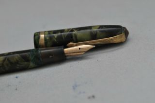 Lovely Vintage Conway Stewart Number 84 Fountain Pen – Green Marbled -