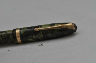 Lovely Vintage Conway Stewart Number 84 Fountain Pen – Green Marbled - 3