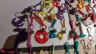 53 All Different Vintage 1980 ' s Plastic Charms with 7 Necklaces and 1 Bracelet 2