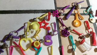 53 All Different Vintage 1980 ' s Plastic Charms with 7 Necklaces and 1 Bracelet 3