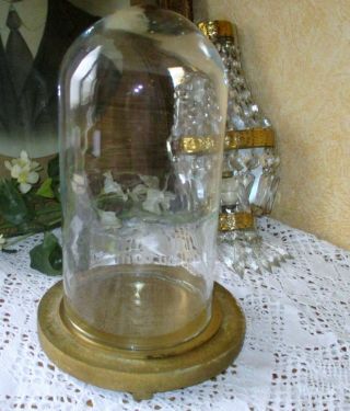 Vintage Round Glass Globe Dome Cloche Display Hand Made Steampunk Clock 10.  6 "