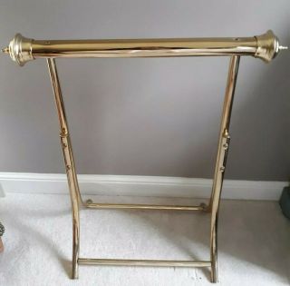 Vintage Brass Plated Metal Quilt Rack Stand Quilt Display