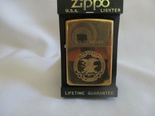 Zippo Lighter " National Rifle Assoc Of America " A Ix 1993 Brass