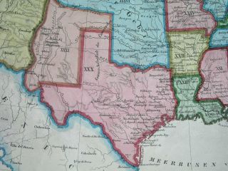 1850 Unusual Map Texas & Mexico As Pipe California United States