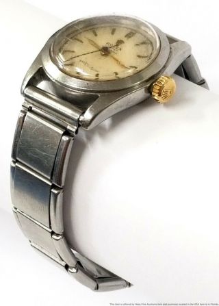 Vintage Running Rolex Oyster SpeedKing Stainless Steel Mens Wrist Watch 6056 2