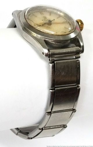 Vintage Running Rolex Oyster SpeedKing Stainless Steel Mens Wrist Watch 6056 3