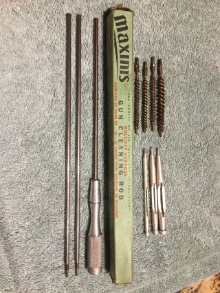 Vintage Maxim’s Gun Cleaning Rod Kit 22,  30,  45 Caliber Rifles,  Shotguns,  Pistols