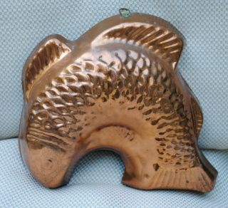 Vintage Copper Mold Mould Jello Aspic Fish For That Country French Look