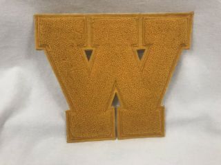 True Vintage Varsity Letter W Yellow Late 60’s Early 70’s 1960’s 1970’s Costume