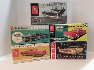 1964 Amt 1/25 Pontiac Bonneville Hardtop,  Convertible,  Grand Prix,  Lemans.