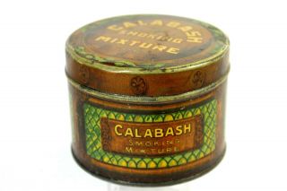 Vintage Calabash Smoking Mixture Round Tobacco Tin 4 Oz Imperial Tobacco Co.