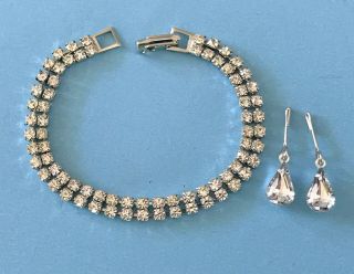 Vintage Rhinestone Doll Jewelry Necklace Earrings Madame Alexander Cissy