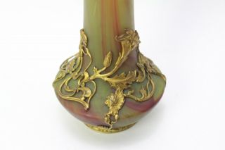French DE FEURE Art Nouveau Poppies Gold Ormolu Vase RARE Galle S.  Bing Paris 2