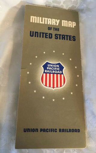 Vintage Military Map of the United States Union Pacific Railroad 4 - 51 2