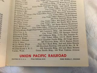 Vintage Military Map of the United States Union Pacific Railroad 4 - 51 3