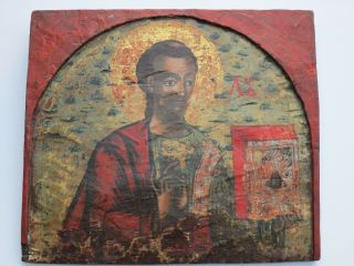 Antique 18th To 19th Century Russian Icon Painting Religious Relic Wood Panel