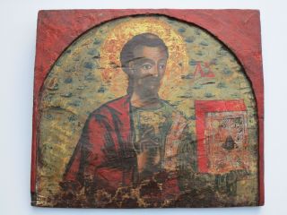 ANTIQUE 18TH TO 19TH CENTURY RUSSIAN ICON PAINTING RELIGIOUS RELIC WOOD PANEL 2