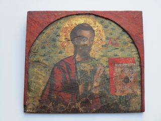 ANTIQUE 18TH TO 19TH CENTURY RUSSIAN ICON PAINTING RELIGIOUS RELIC WOOD PANEL 3