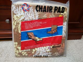 Vintage Us Leisure Outdoor Vinyl Chair Pad Cushion 17 " X 35 3/4 " Retro