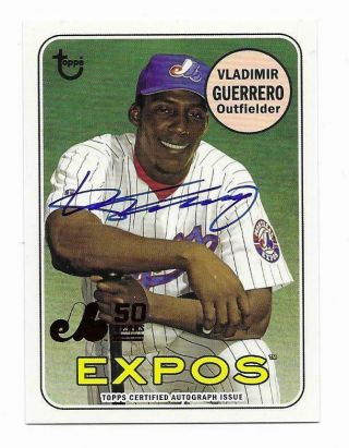 2019 Topps Archives Vladimir Guerrero Red Expos 50th Autographed Card 2/10