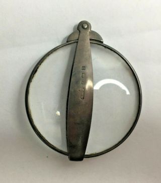 Antique Hallmarked Sterling Silver Folding Magnifying Glass circa 1912 2