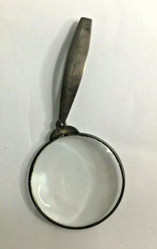 Antique Hallmarked Sterling Silver Folding Magnifying Glass circa 1912 3