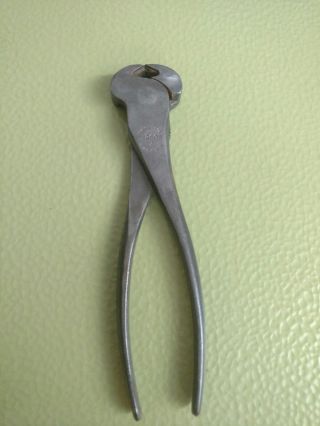 Old Tools,  Vintage 7 - 1/4 " Utica 260 - 7 Lubring Nippers,  5/8 " Jaws