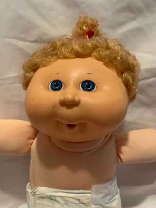 Vintage First Edition Cabbage Patch Doll Baby 1990 Blonde Hair Blue Eyes Girl 3