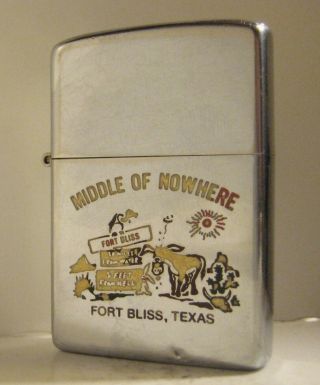 1984 Zippo Fort Bliss Texas Middle Of Nowhere 30 Mi.  From Water 2 Ft.  From Hell
