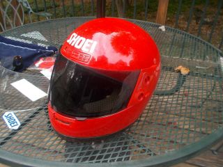 Vintage Shoei RF - 200 Red Helmet Med.  w/ bag,  extra clear visor,  stickers,  etc 2