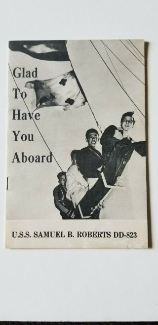 1958 Welcome Aboard Navy Uss Samuel B Roberts Dd - 823 Atlantic Fleet