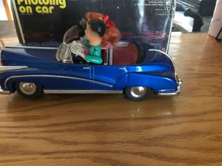 Vintage Rare Blue Photoing On Car Battery Operated W/ Box