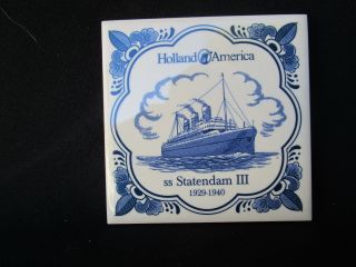 Holland America Line Tile Coaster - Ss Statendam Iii