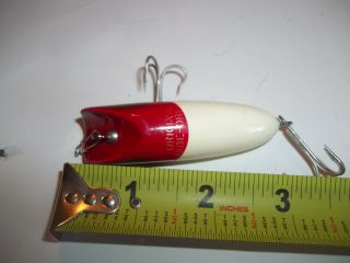 Vintage South Bend Bass Oreno Topwater Fishing Lure Red White
