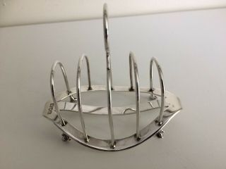 Antique Victorian Sterling Silver 4 Slice Toast Rack - London 1897