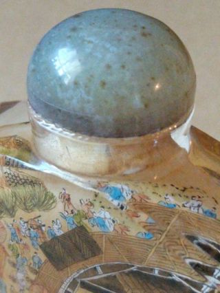Antique Reverse Painted Chinese Clear Gold Glass Snuff Bottle 4 