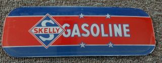 Rare Vintage Skelly Gasoline Reverse Glass Gas Pump Insert Sign.