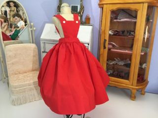 1955 Madame Alexander Cissy Red Cotton Jumper Cute No Blouse Lovely