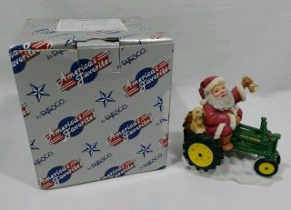 Vintage 1999 John Deere " Santa On Tractor " Christmas Figurine Collectible Euc