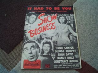 Vintage Sheet Music " It Had To Be You " In " Show Business ",  Arr.  Voice,  Guitar,  P