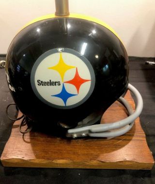Pittsburgh Steelers 1970s Mounted Full Size Football Helmet Vtg Nfl Lamp