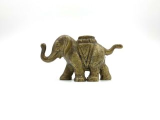 Vintage Figural Elephant Match Holder Brass Vesta Bronze Matchbox