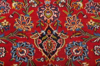 Perfect Vintage Traditional Floral Oriental Area Rug Hand - Knotted Red Wool 10x13