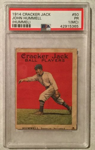1914 Cracker Jack 50 John Hummell Psa 1 Pr (mc) - Pwx4718 Q