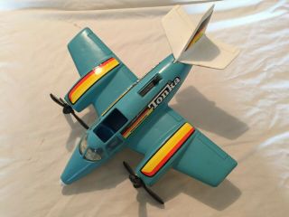 Vintage 1979 Tonka Hand Commander Toy Prop Propellor Plane Blue
