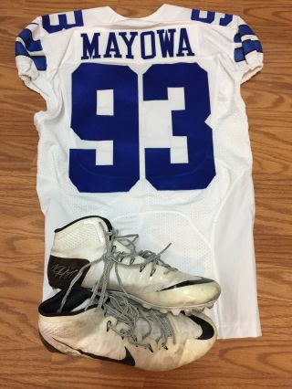 Benson Mayowa Dallas Cowboys Game Issued Worn Jersey Cleats