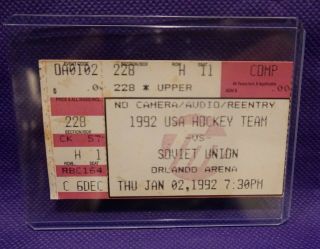 Team Usa Hockey Vs.  Soviet Union 1992 Ticket Stub Orlando Arena